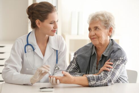 Doctor and patient with diabetes